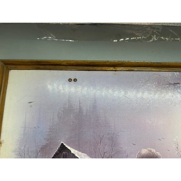 vintage tv trays  set of 4  tray top painting  farmhouse  barn mailbox  READ - Picture 8 of 16